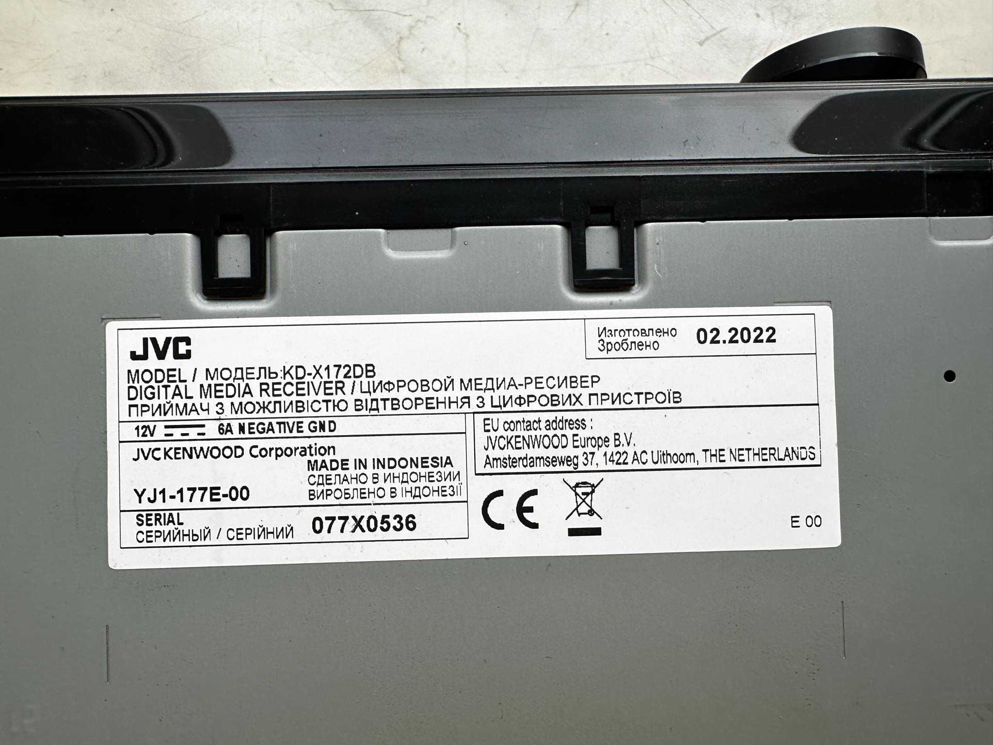Radio samochodowe JVC KD-X172DB DAB+ USB Mp3 Eq Bass Nowy Model 1 DIN