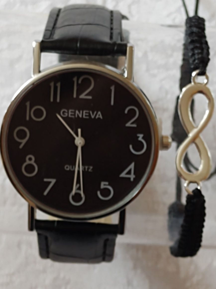Piękny zegarek męski plus bransoletka z symbolem nieskończoności