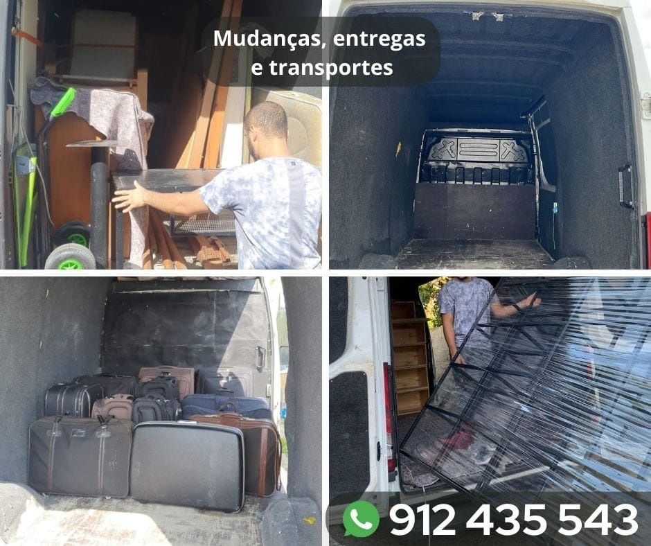 Mudanças, transportes, fretes e recolha em lojas