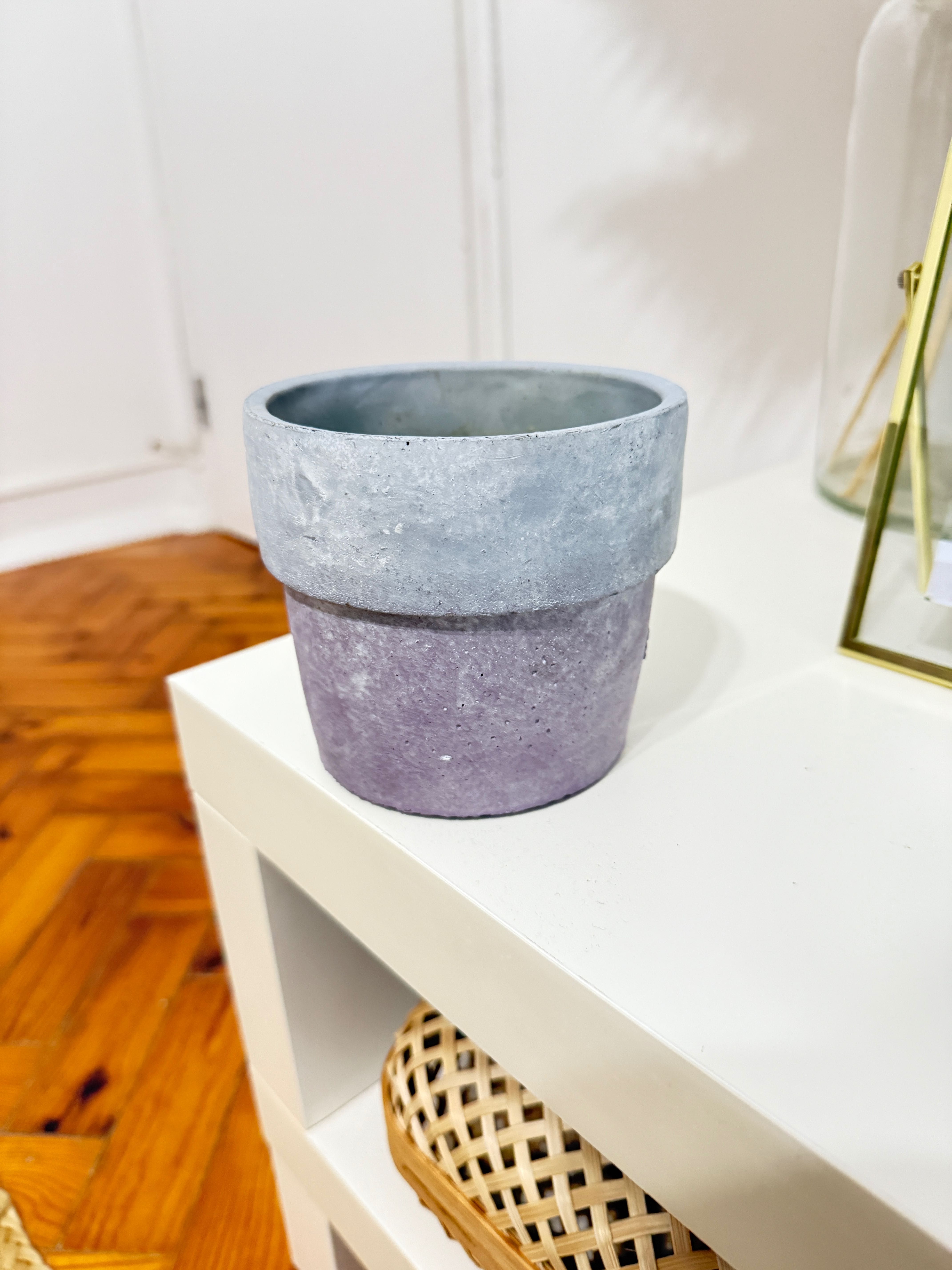 Vaso em barro roxo e cinzento 10cm
