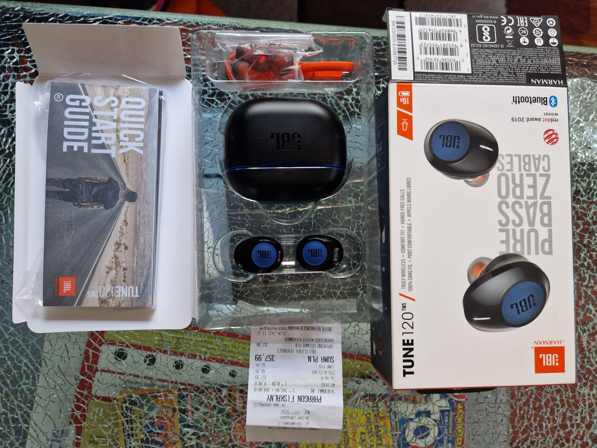 Słuchawki JBL TUNE 120 tws douszne czarne