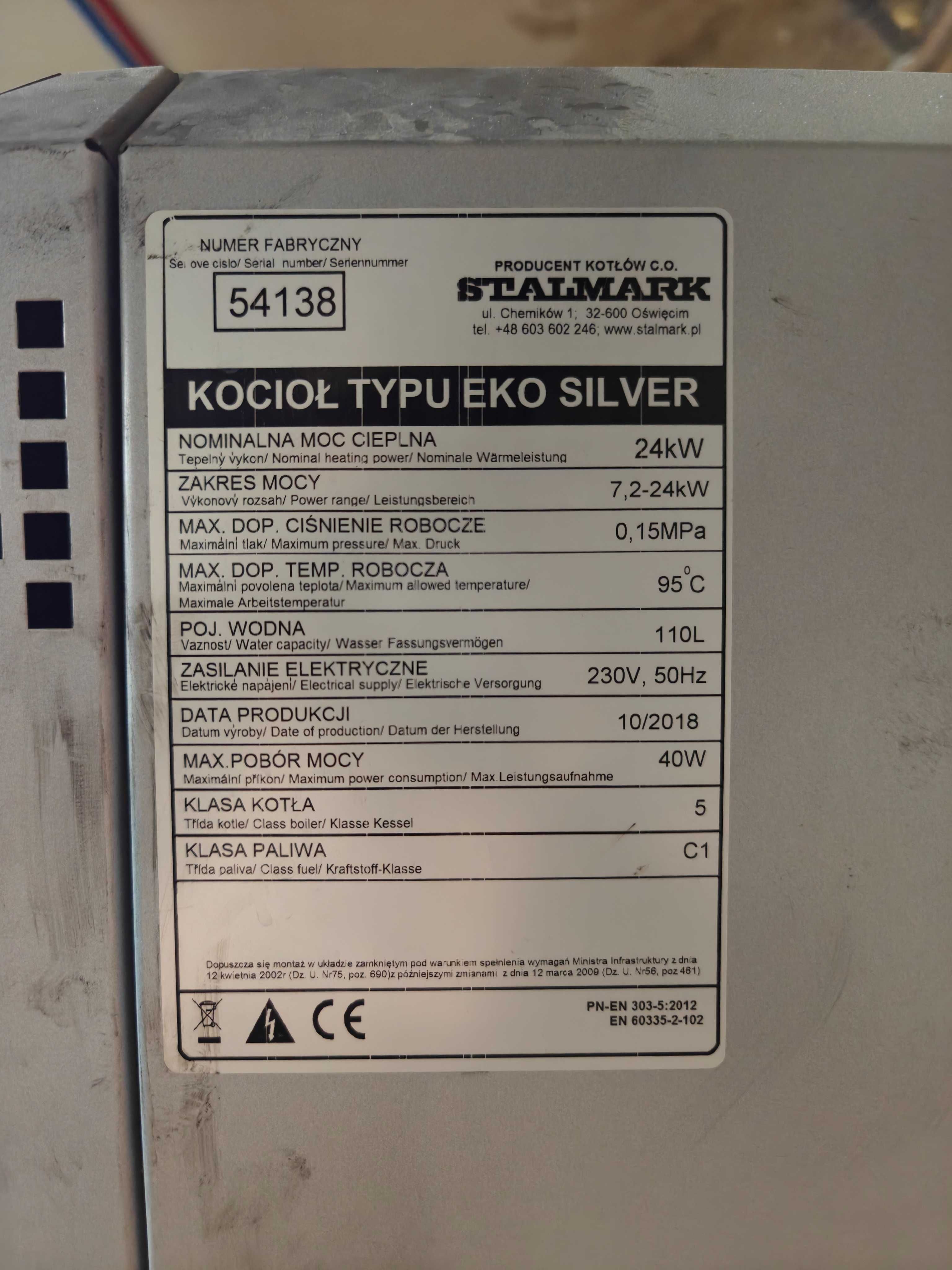 Kocioł pelletowy STALMARK Eko Silver 24 kw | duży zasobnik 385l