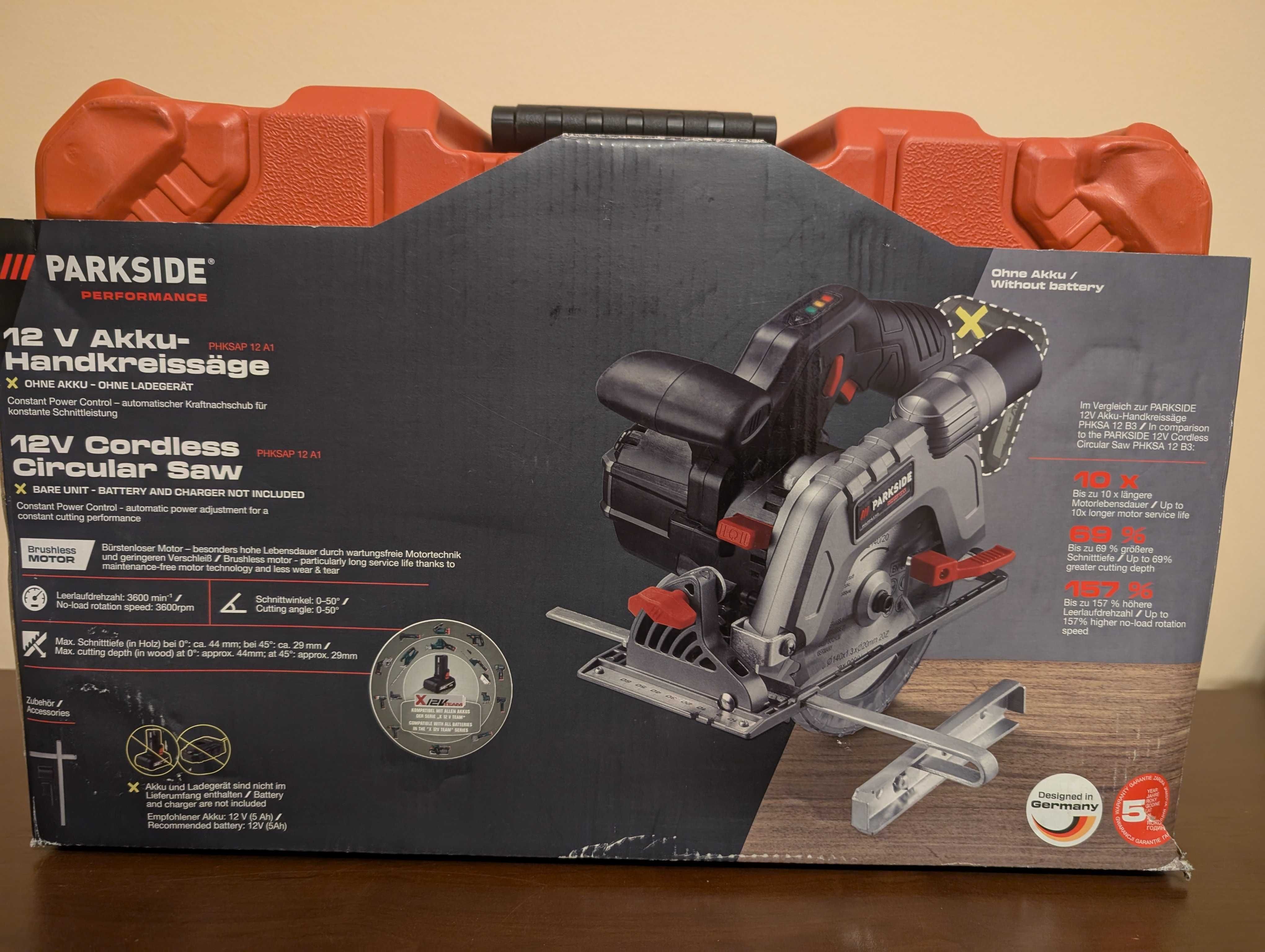 Parkside Performance piła ręczna tarczowa 12 V, PHKSAP 12 A1