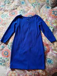 Sukienka mini niebieska chabrowa