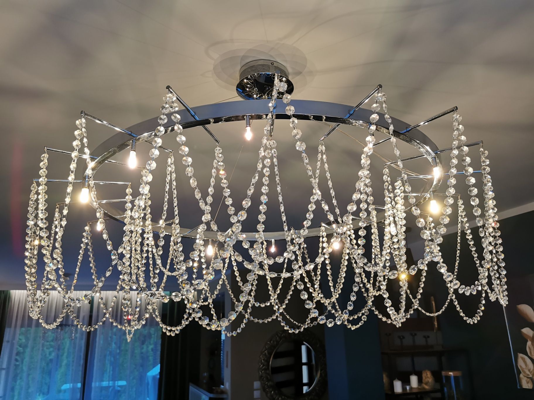 Komplet 2 szt wiszących lamp z kryształkami