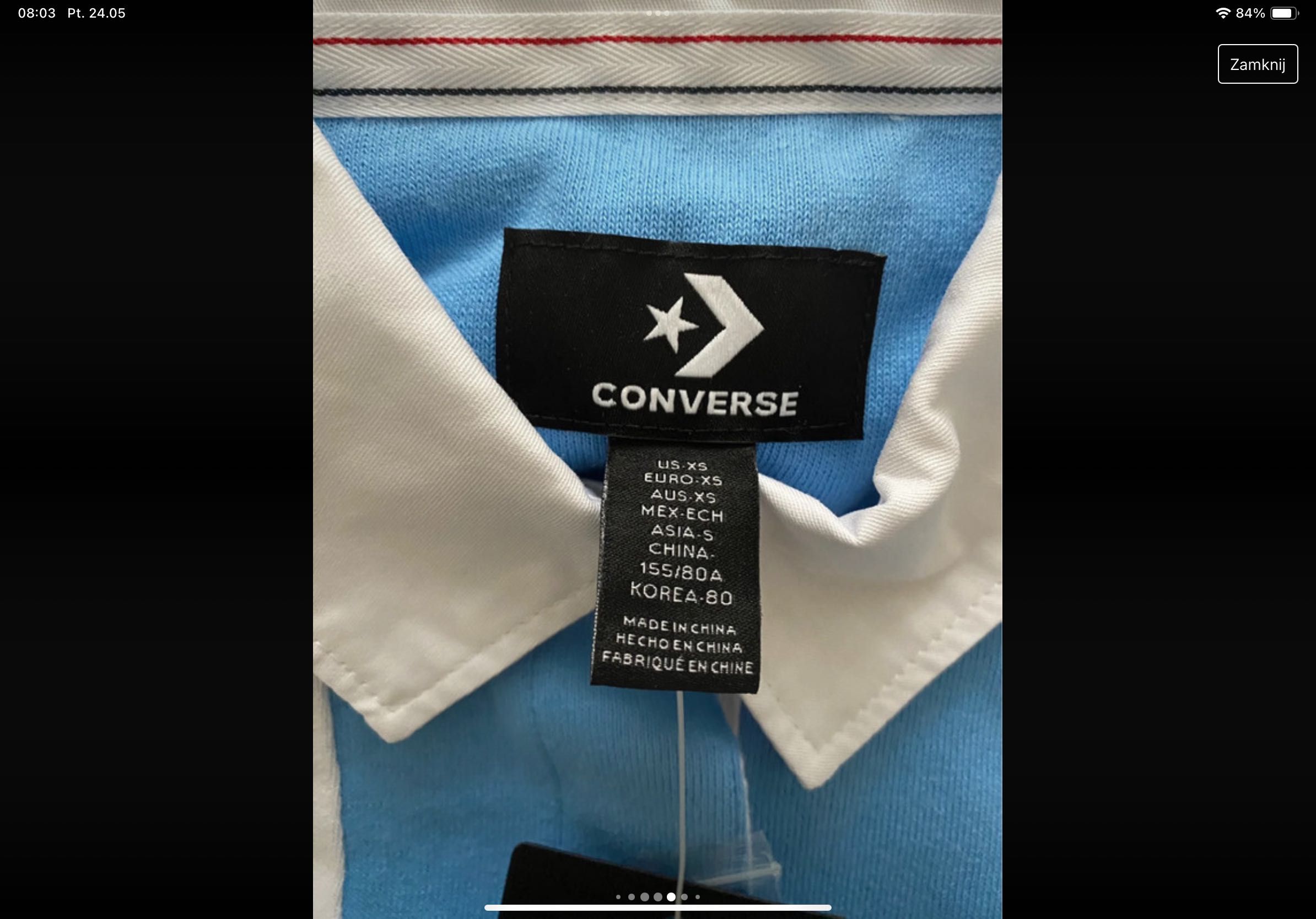 Retro rugby shirt Converse - long sleeved top XS/34/6