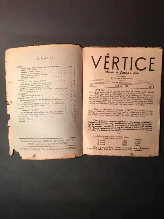 VÉRTICE - ano 1 - No 1 - maio 1942 - Revista de Cultura e Arte