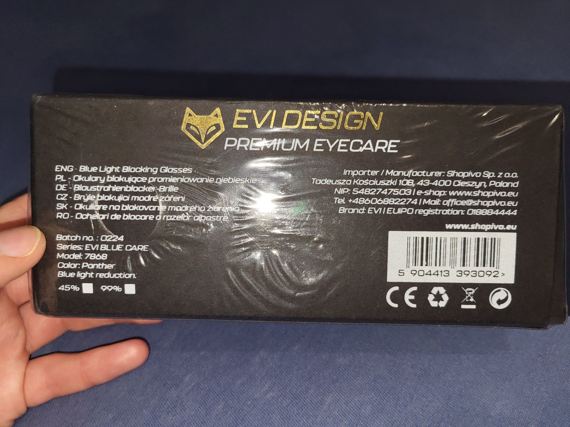 EVI Design Premium Eyecare - okulary blokujące niebieskie światło