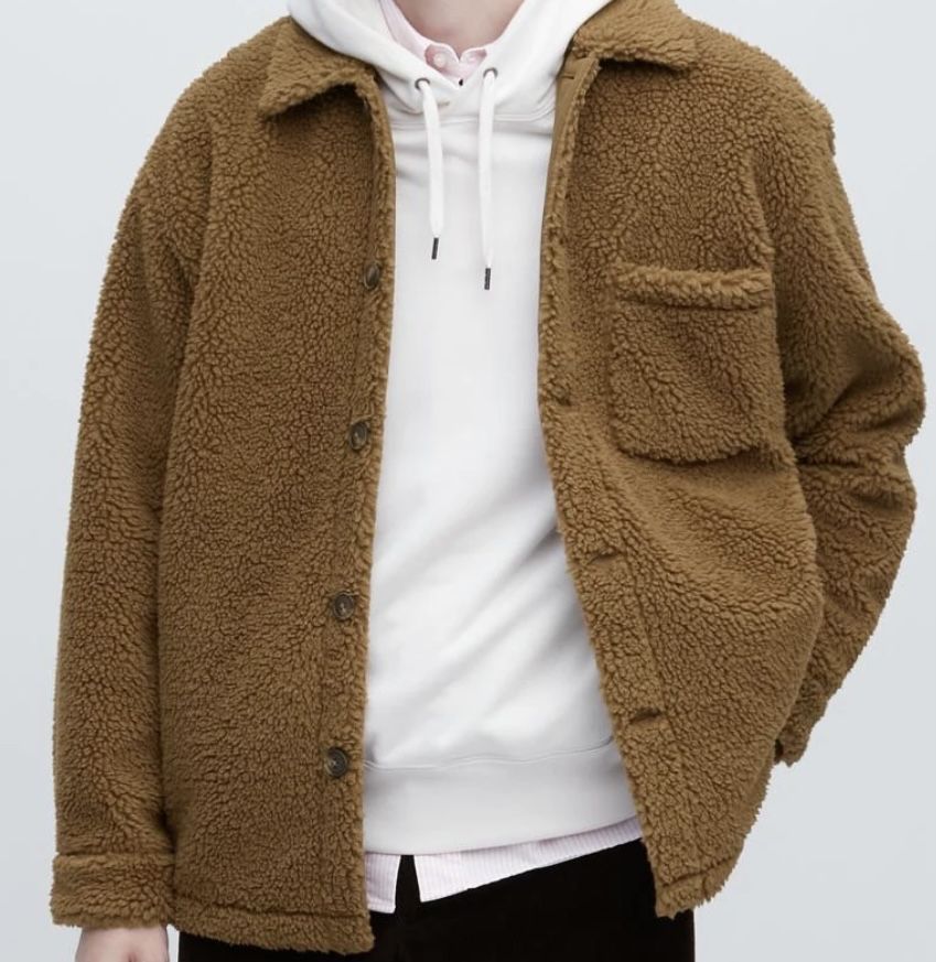 Куртка Тедді  Uniqlo оригінал на флісі захист від вітру/шерпа на флисе