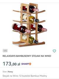 Stojak na wino relaxdays  bambusowy 12 butelek