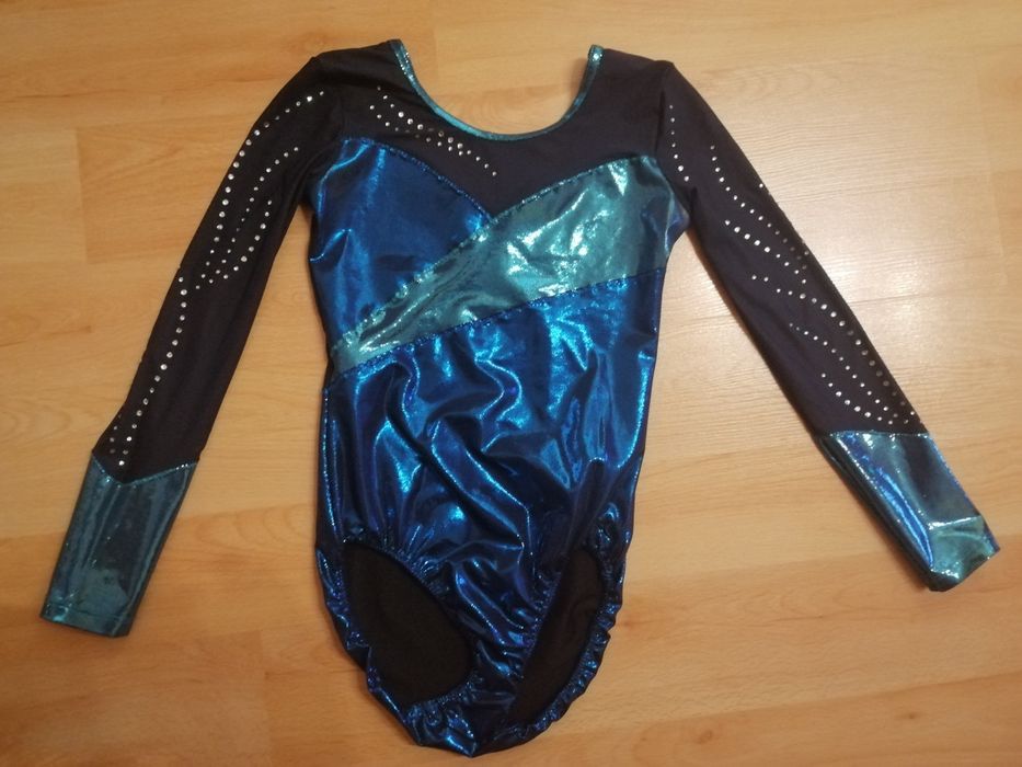 błyszczący strój gimnastyczny body gimnastyka artystyczna balet128-140