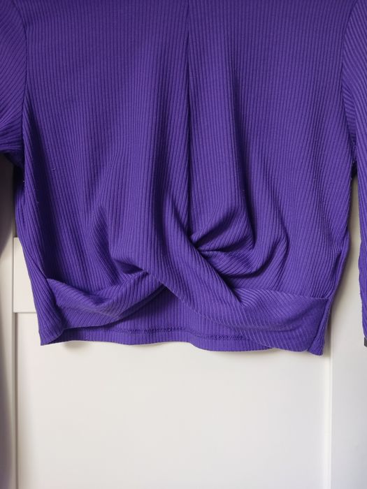 Fioletowy bakłażanowy crop top h&m rozmiar M/38