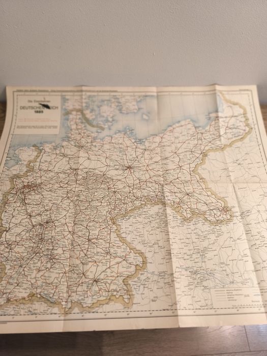 Mapa Koleje w Rzeszy Niemieckiej  1885 roku