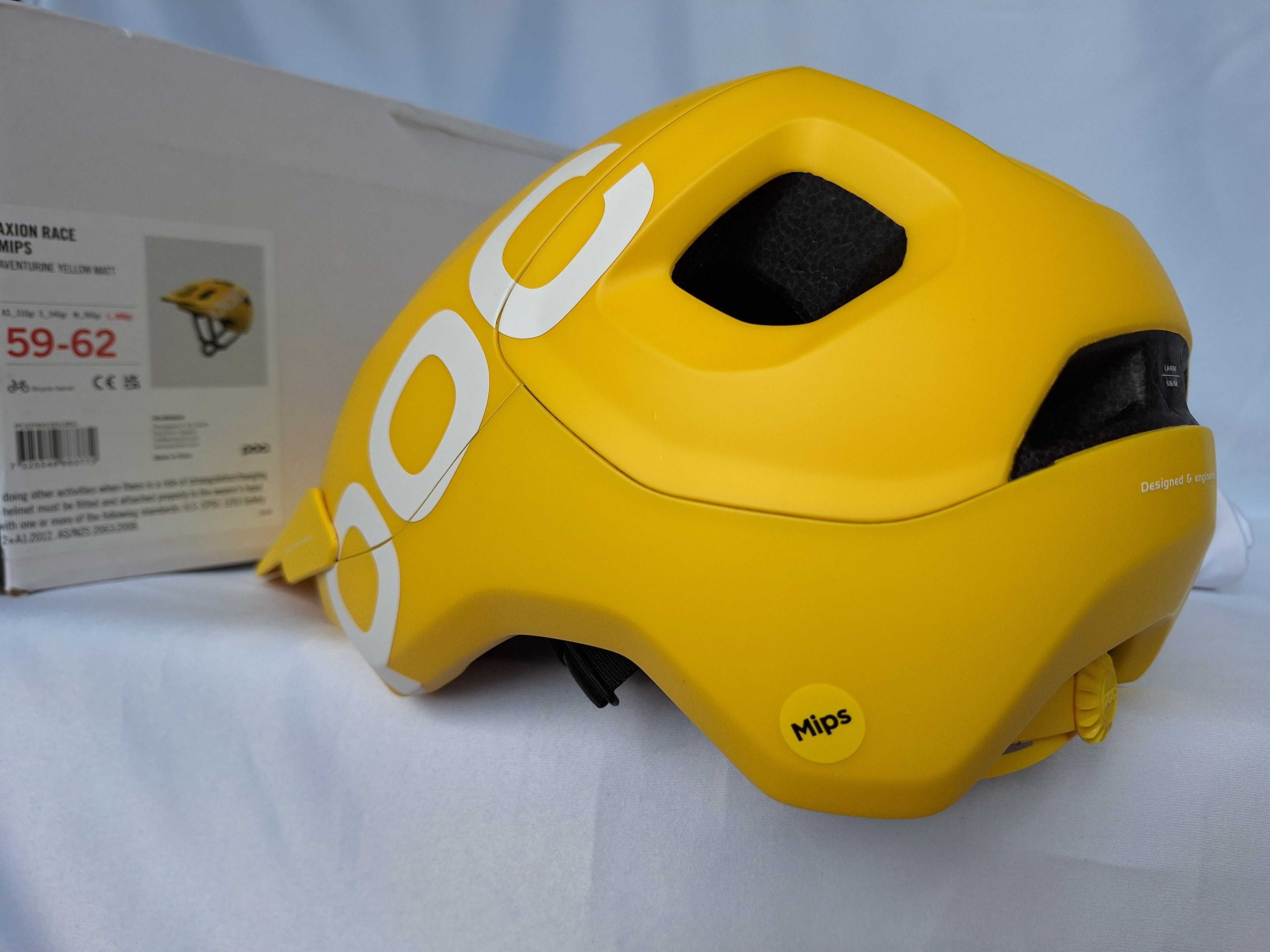 Kask rowerowy Poc Axion Race Mips Aventurine Yellow Matt L 59-62cm