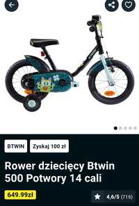 Rower dziecięcy Btwin 500 potwory 14" cali