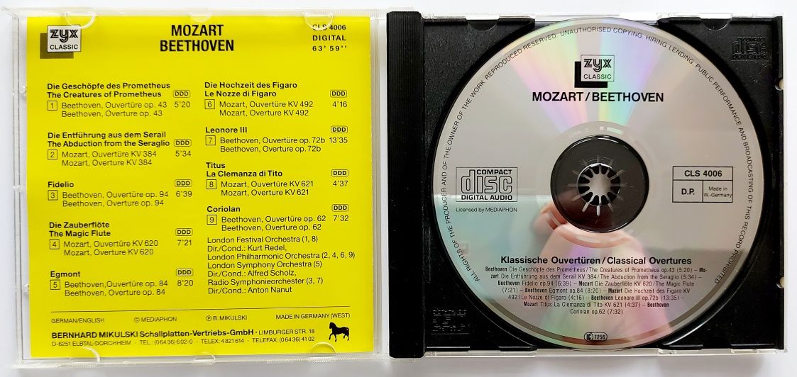 Mozart Beethoven Classicals Overtures