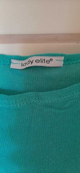 Zielony cienki sweterek top bluzka z długim rękawem rozmiar L / 40-42