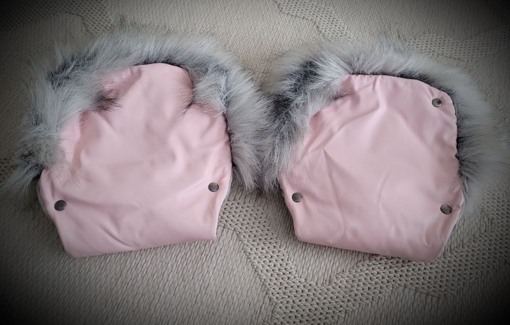 Mufki pudrowe futerko polar jak Mia JG