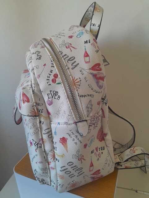 Mochila branca estampada Parfois