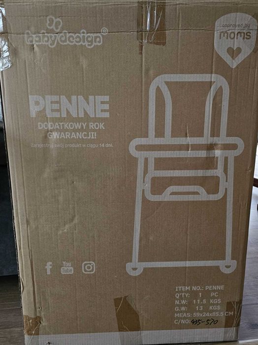 Espiro, Penne, rozkładane krzesełko do karmienia, turquoise