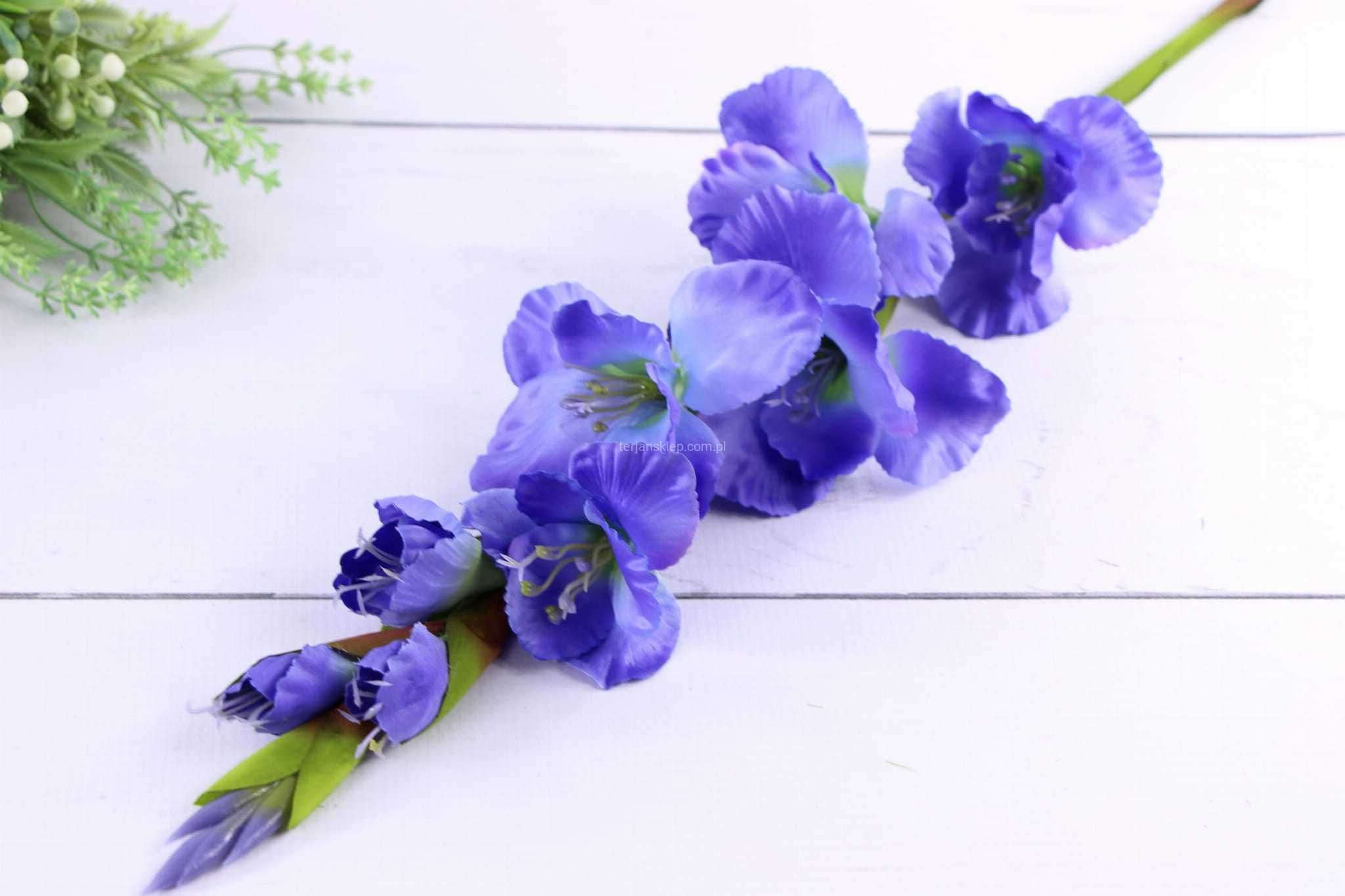 Sztuczny kwiat mieczyk Niebieski