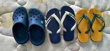 Crocs e Havaianas