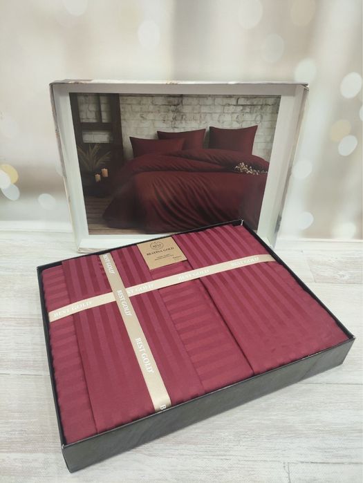 Комплект постельного белья Страйп Сатин BESTina Gold