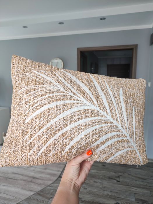 Poduszka boho słomiana liść palma 40x60 home&you