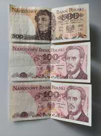 Banknoty PRL 100zł 500zł 1988 TT, 1982 GK