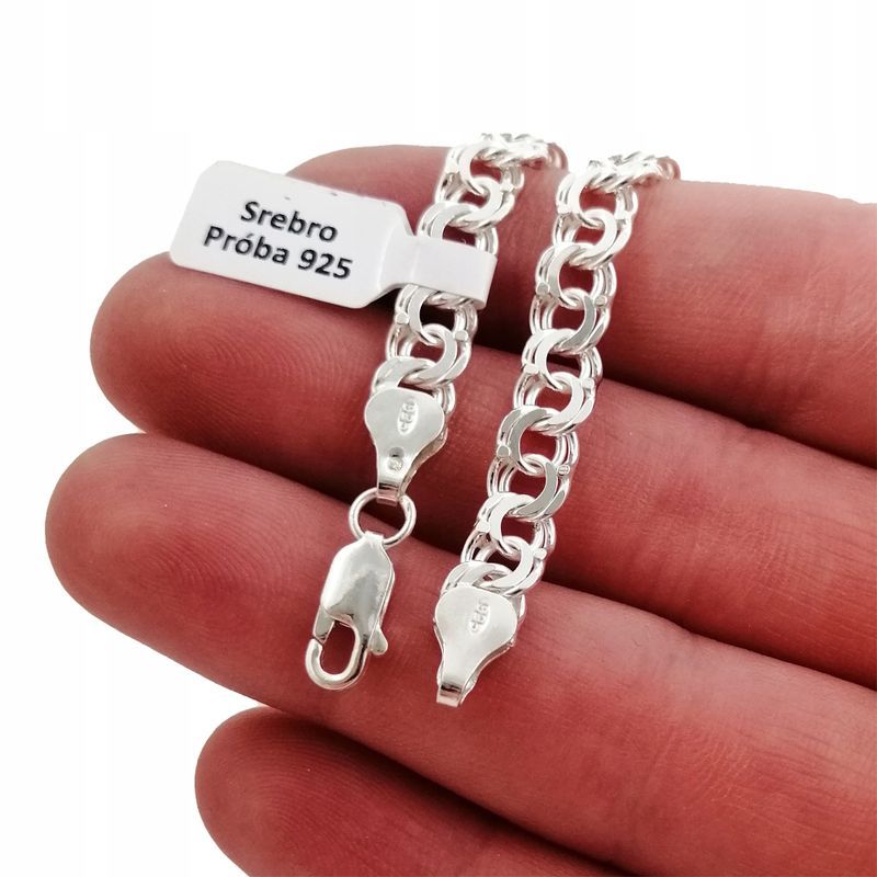 Elegancki Srebrny Męski Łańcuszek Pr. 925 + Gratis Dla Chłopaka Syna B
