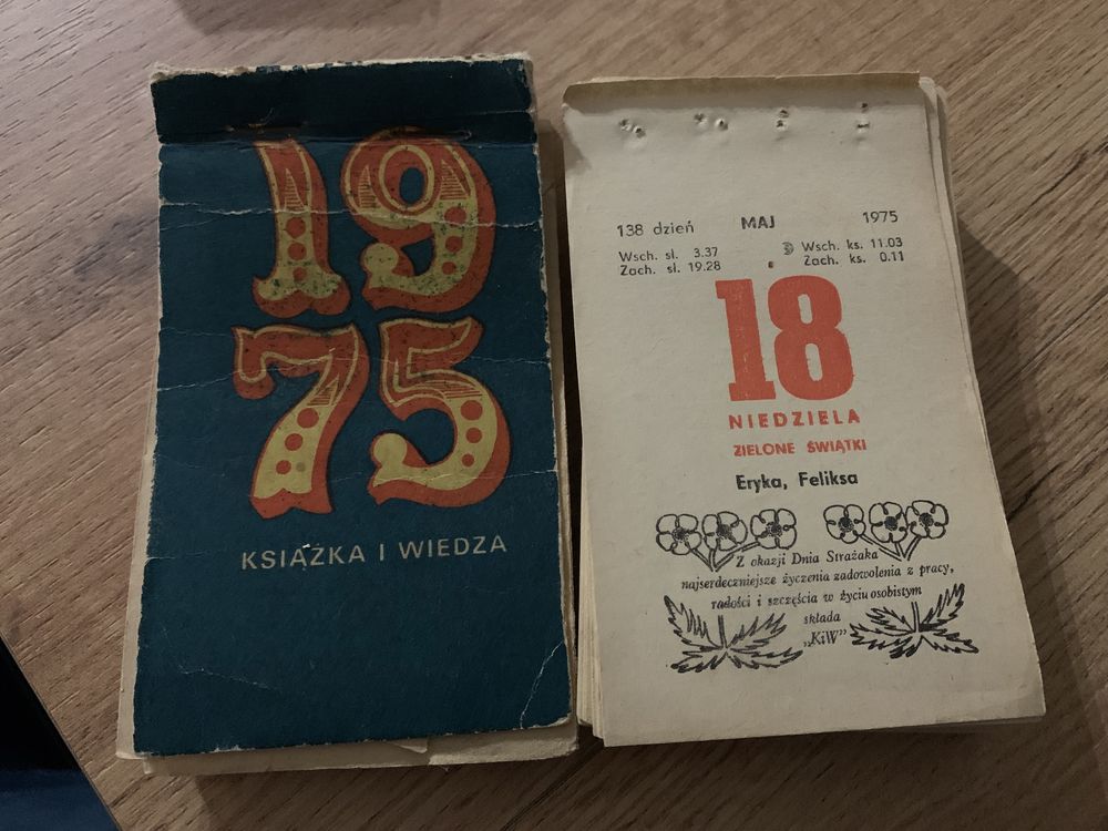 Kartka z kalendarza zdzieraka 1975 pamiatka prl