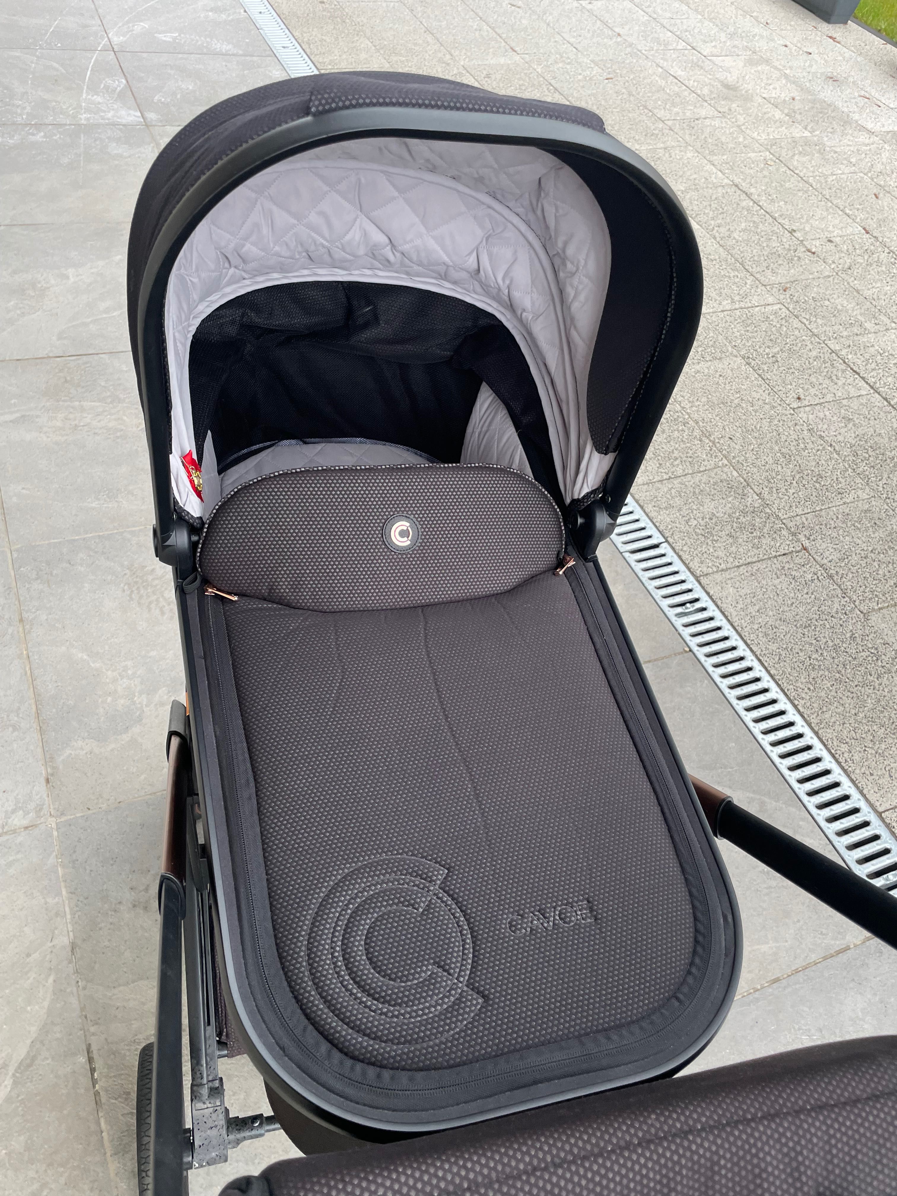 Wózek Cavoe Moi Plus 2 w 1, gondola spacerówka, kolor Meteorite, lekki