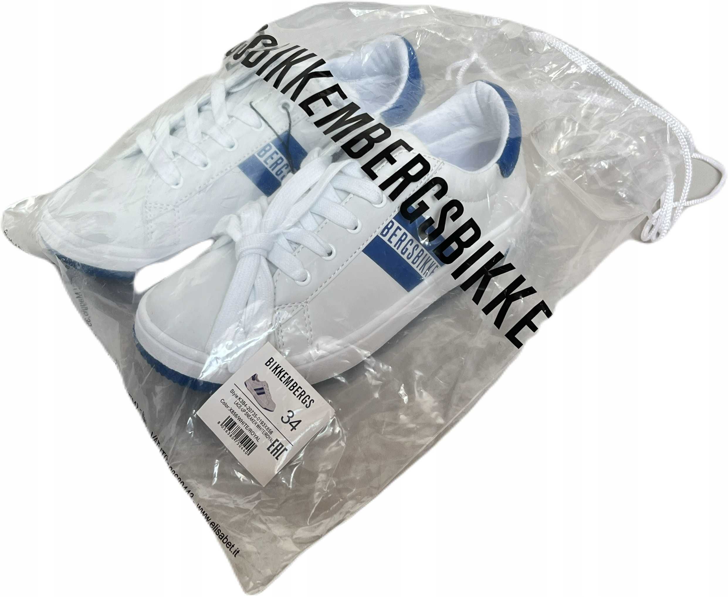Buty dziecięce Bikkembergs K3B4 White Royal Sneakers R:34