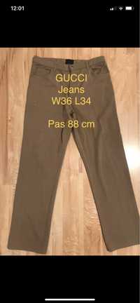 Gucci Jeans męskie spodnie rozm W 36 L 34 brązowe khaki Vintage y2k