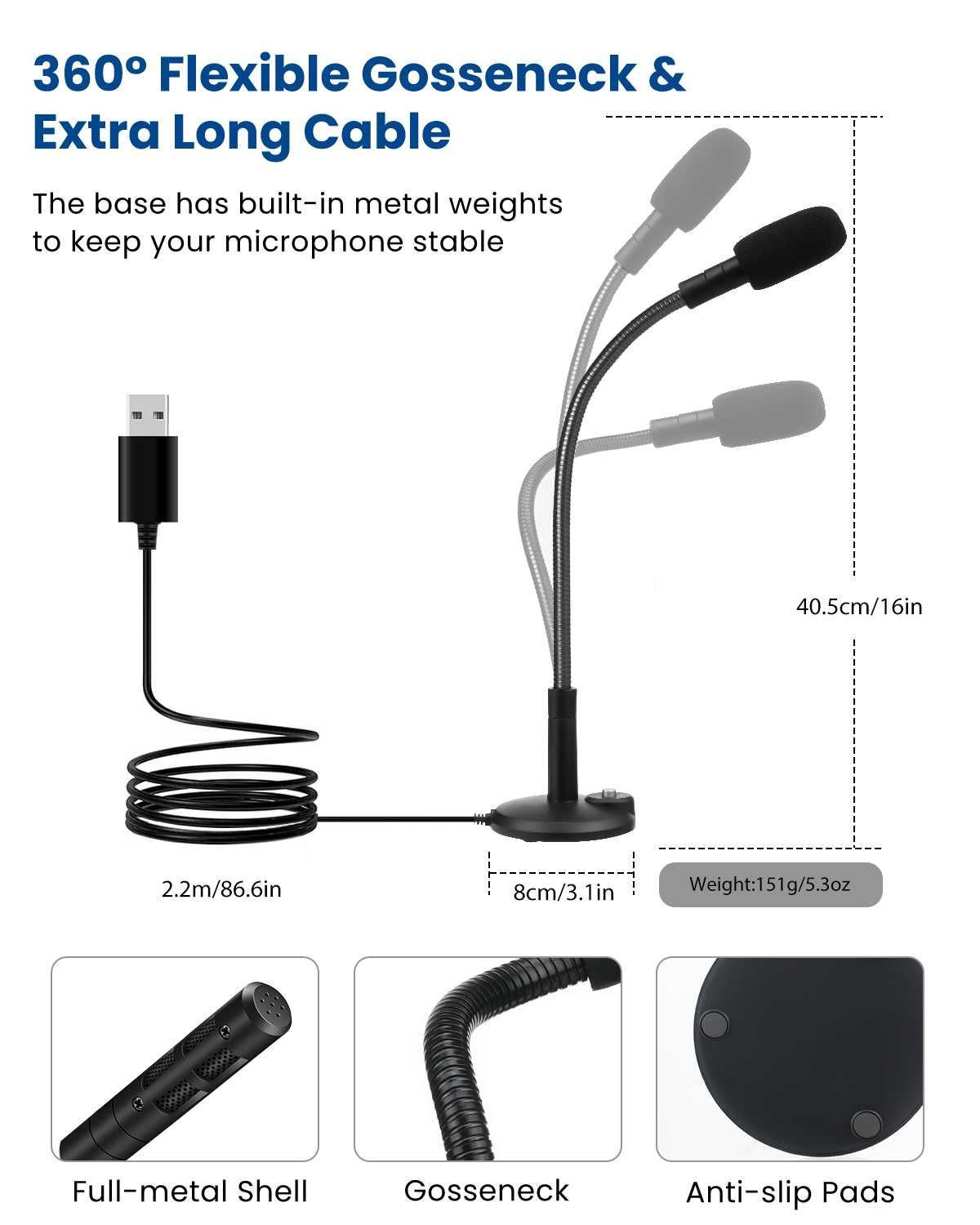 ELEGIANT Mikrofon komputerowy USB