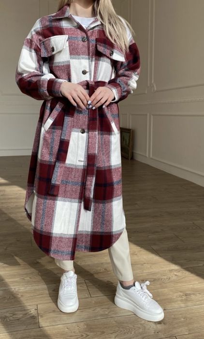 Бордова кашемірова сукня-сорочка