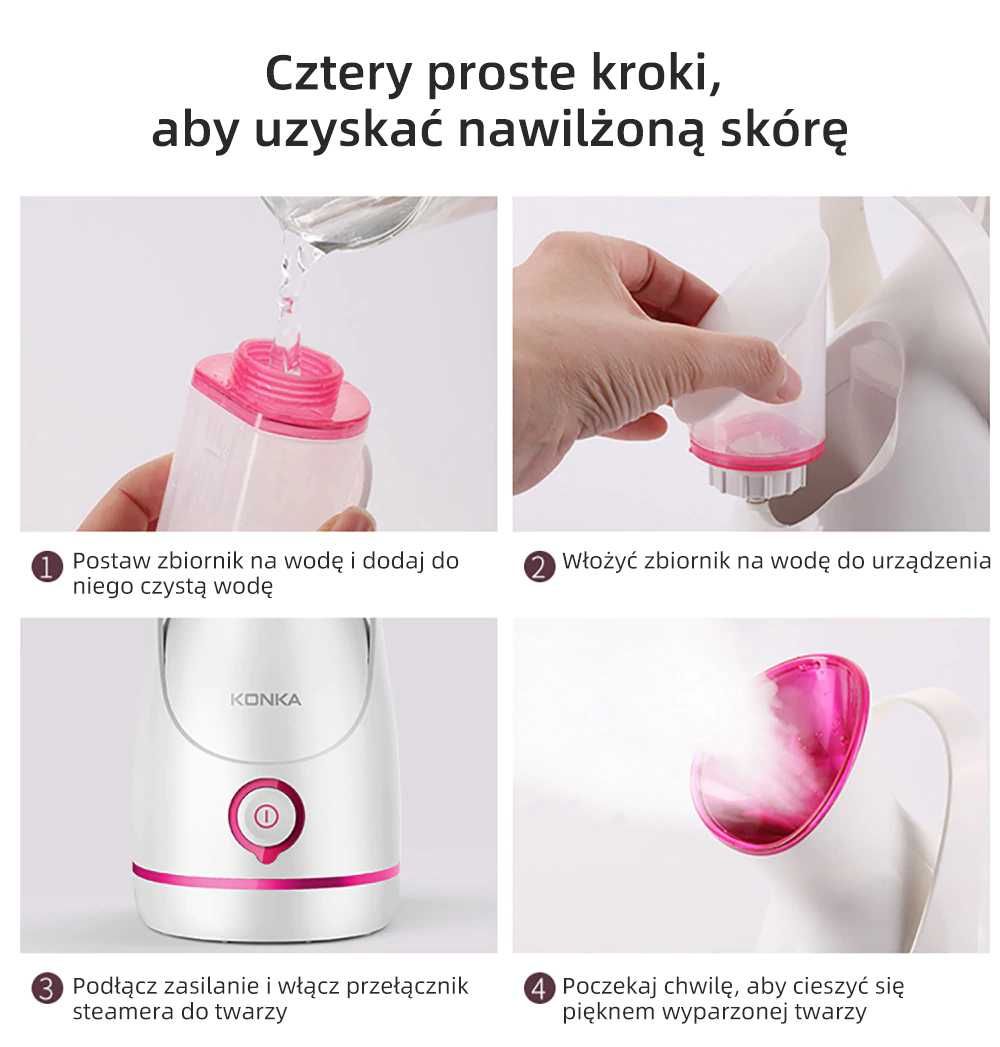 KONKA parownik do twarzy oczyszczanie twarzy sauna do twarzy