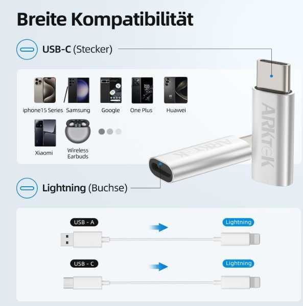 ARKTEK Adapter USB-C – USB typu C Pad Pro 2019 Note10 S10