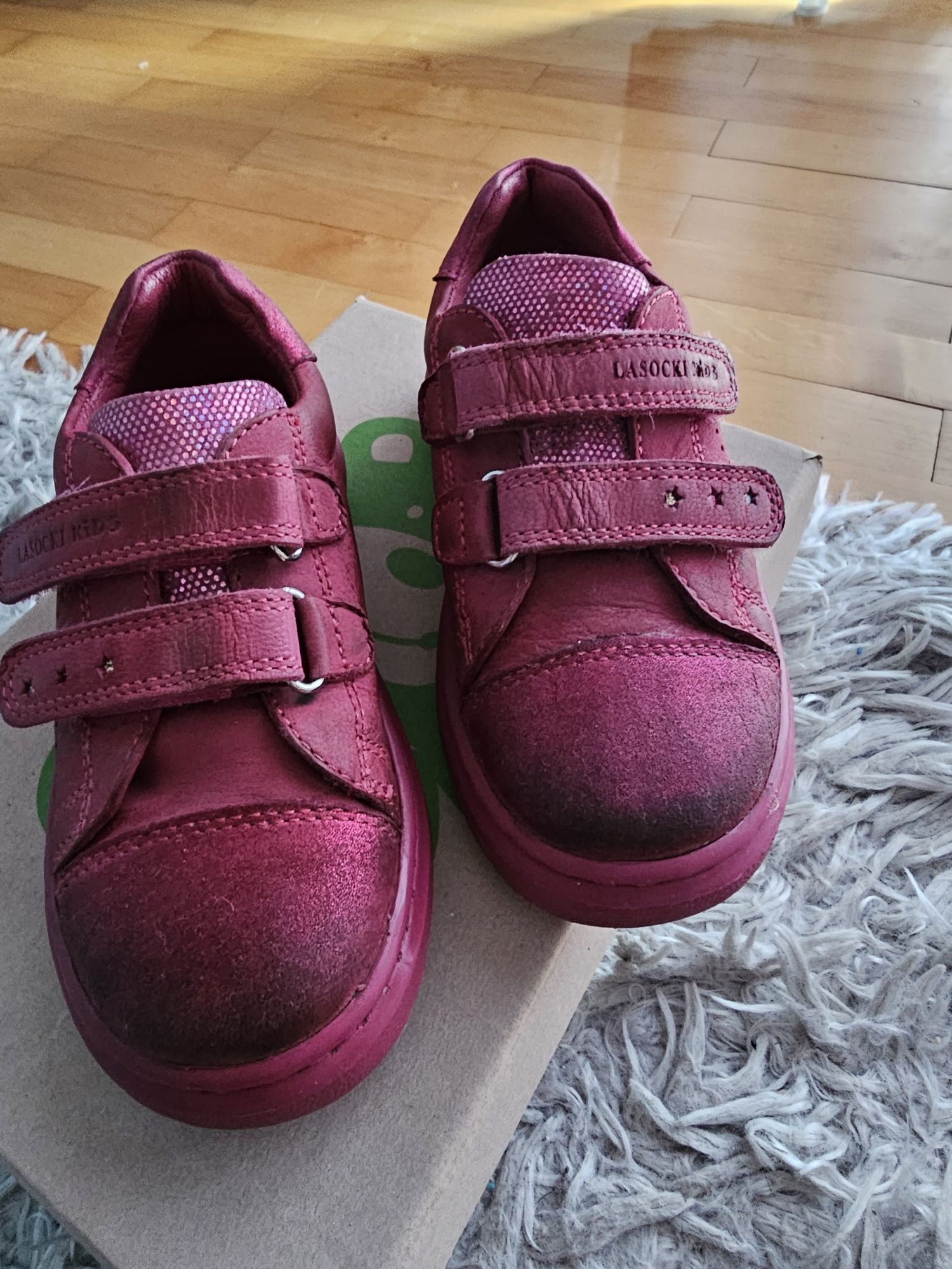 Buty dla dziewczynki Lasocki różowe skóra naturalna rozmiar 25