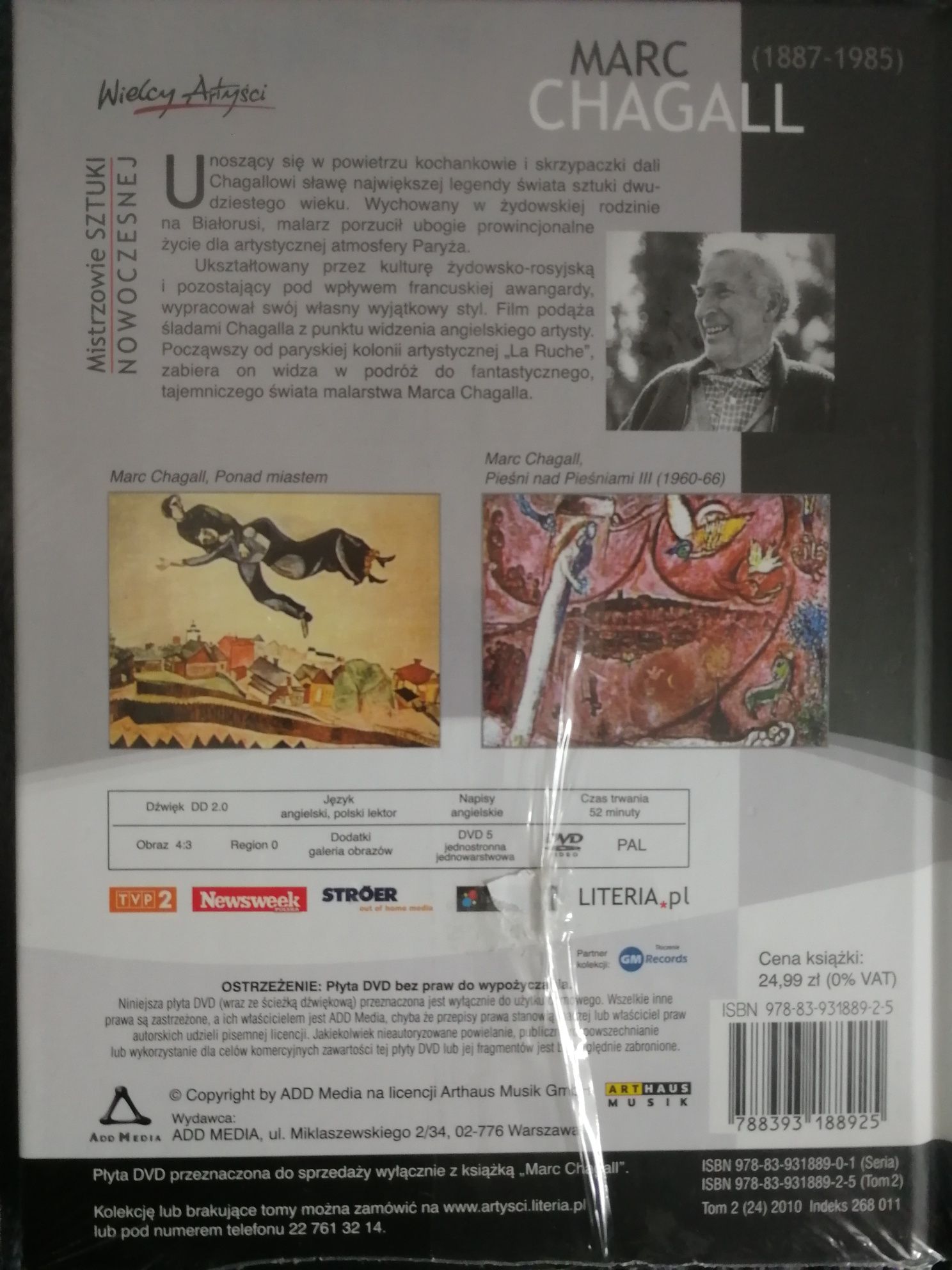 Marc CHAGALL książka i film DVD seria Mistrzowie Sztuki Nowoczesnej
