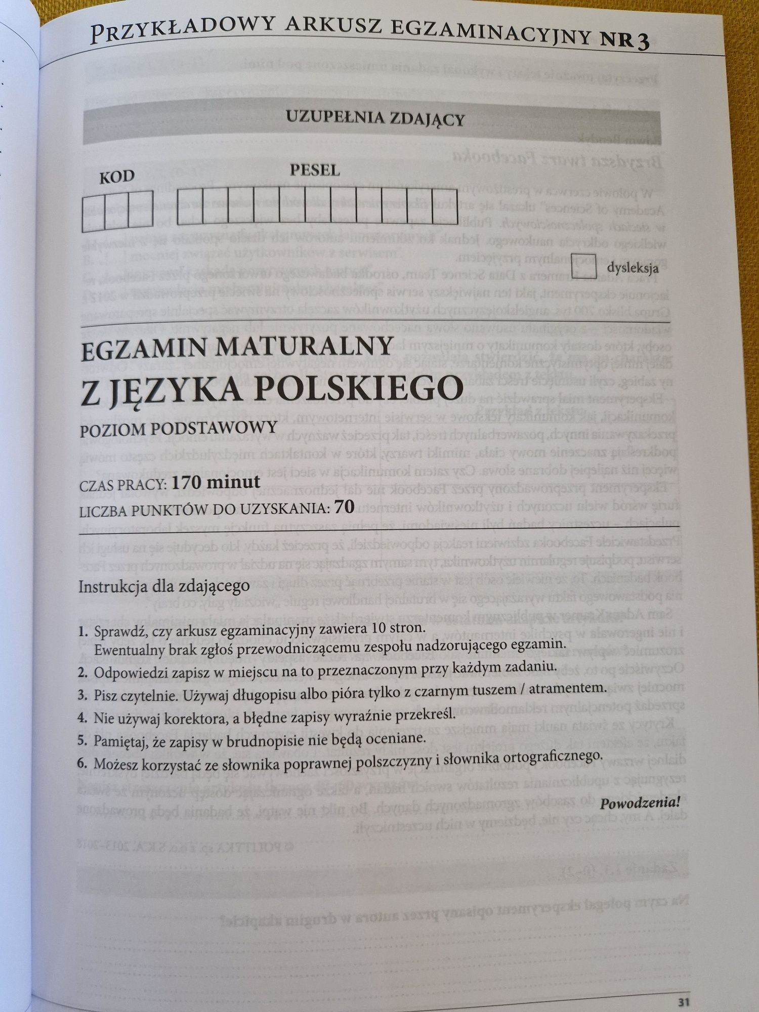 Matura arkusze egzaminacyjne język polski poziom podstawowy odpowiedzi