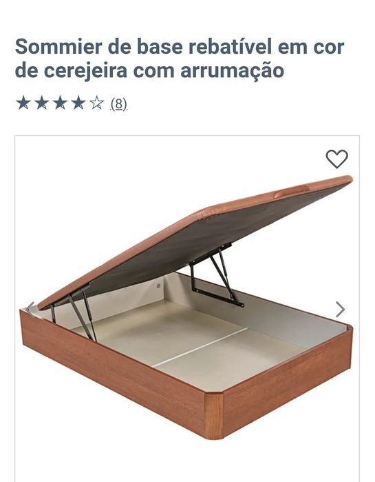 Sommier base para cama de casal com arrumação