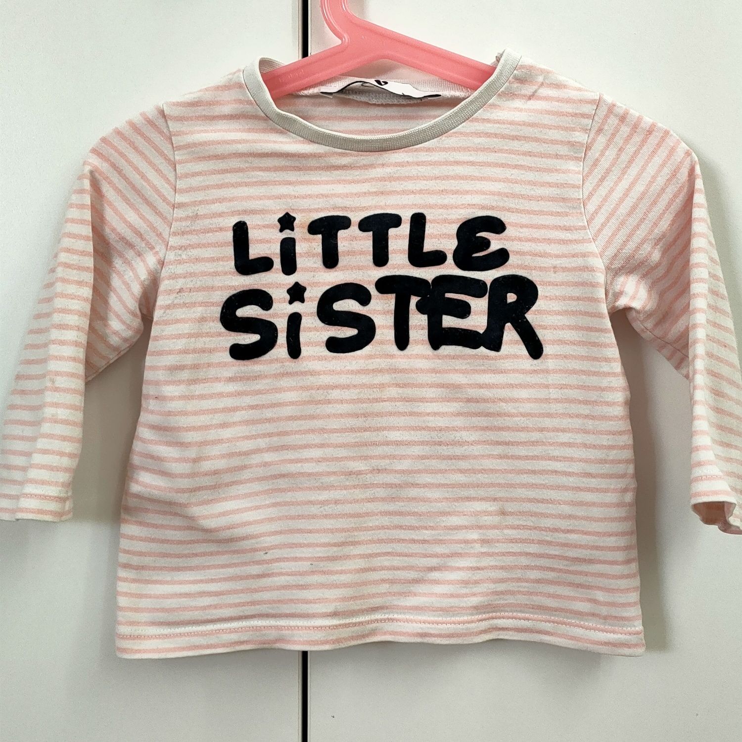 Bluzka koszulka z długim rękawem w paski 80Little Sister
Biała