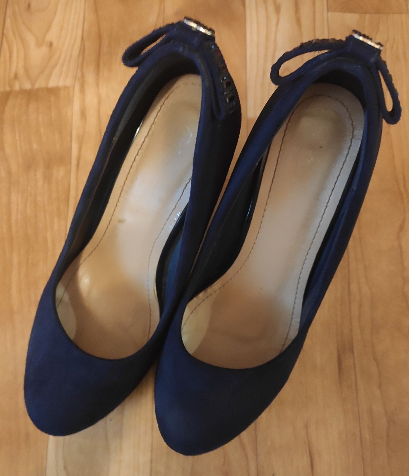 Туфлі замшеві темно-синього кольору