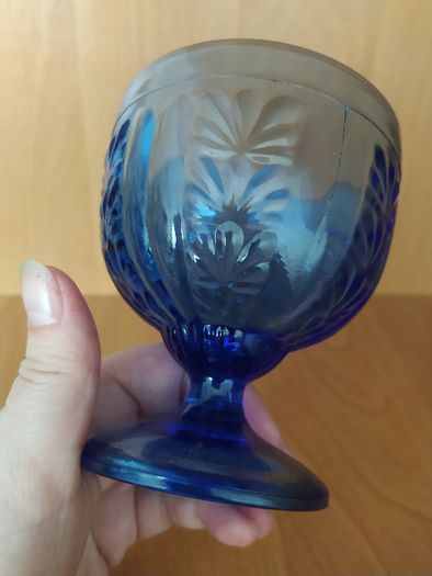 cukiernica granatowa habrowa niebieska szklana