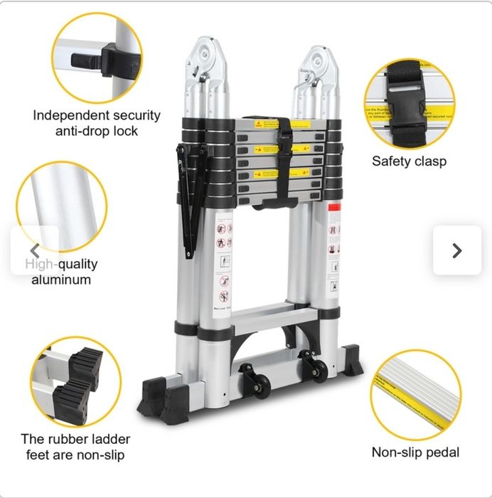 Escada telescópica 2,5m X 2,5m até 5m