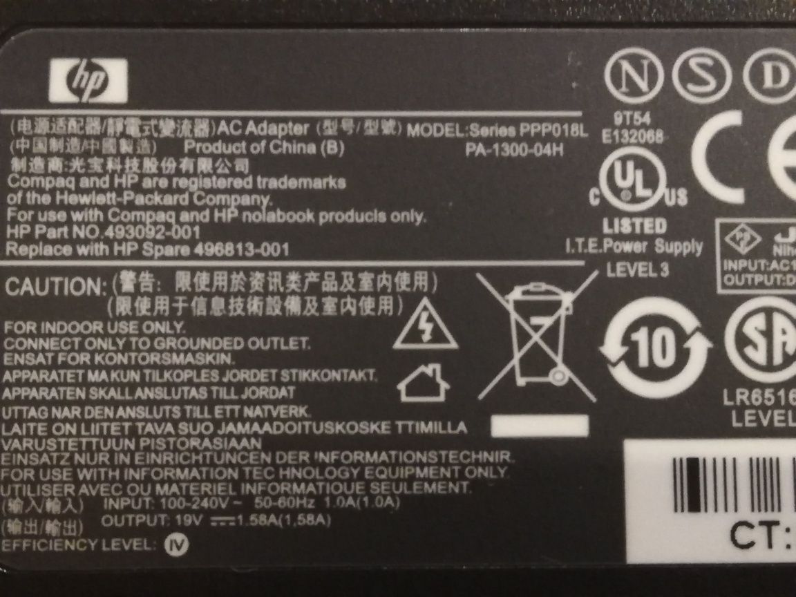 Nowy Zasilacz do HP 19V 1,58A Orginał