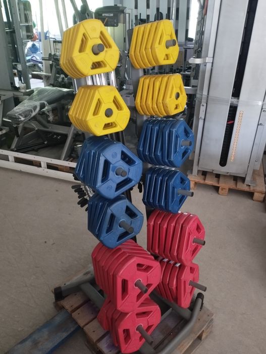 Zestaw sztang body pump Apus ze stojakiem 11 zestawów