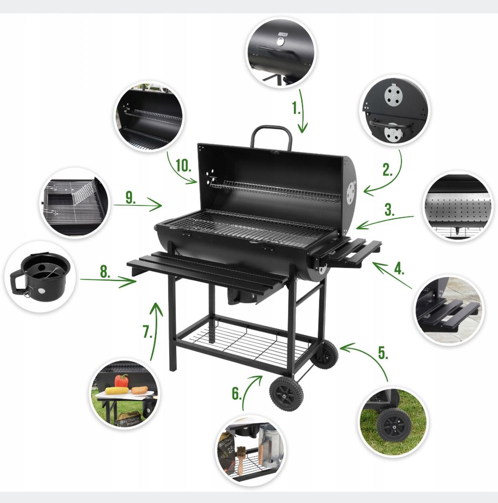 Grill węglowy Lund 71 x 35 cm