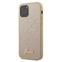 Etui Guess Iridescent Love Script Gold Logo dla iPhone 12 Mini - Złote